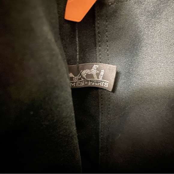 HERMES PARIS Fourre Tout MM Tote Bag Black Canvas Made in France - Picture 6 of 9